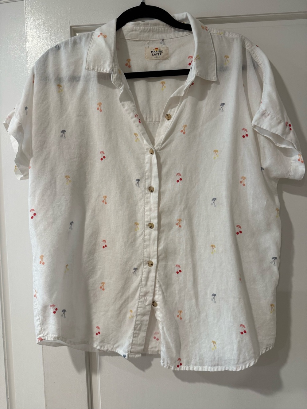 Marine Layer Short-Sleeve Shirt with Cherry Print 🍒